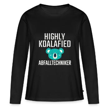 Technicien des déchets Koalafied - T-shirt manches longues Premium bio Femme - noir - Devant - Julia (174cm)