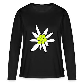 Edelweiss - Frauen Premium Bio Langarmshirt - Schwarz - Vorne - Julia (174cm)
