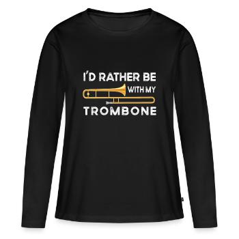Trombone trombone trombone trombone don trombones - T-shirt manches longues Premium bio Femme - noir - Devant - Julia (174cm)