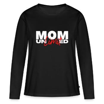 MOM illimité - T-shirt manches longues Premium bio Femme - noir - Devant - Julia (174cm)