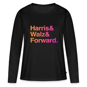 Kamala Harris & Tim Walz 2024 Chemise de soutien - T-shirt manches longues Premium bio Femme - noir - Devant - Julia (174cm)