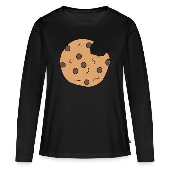 Biscuits - T-shirt manches longues Premium bio Femme - noir - Devant - Julia (174cm)