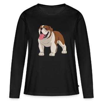 bouledogue britannique bouledogue - T-shirt manches longues Premium bio Femme - noir - Devant - Julia (174cm)