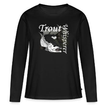 Truites murmureurs - T-shirt manches longues Premium bio Femme - noir - Devant - Julia (174cm)