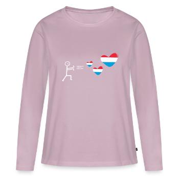 pays-bas hollande amour hollandais oranje néerlandais - T-shirt manches longues Premium bio Femme - rose poudré - Devant - Julia (174cm)