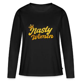 Droits des femmes Autonomisation féministe - T-shirt manches longues Premium bio Femme - noir - Devant - Julia (174cm)
