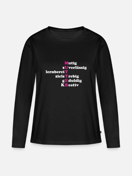 Mutter Eigenschaften - Frauen Premium Bio Langarmshirt - Schwarz