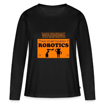 Robot - T-shirt manches longues Premium bio Femme - noir - Devant - Julia (174cm)