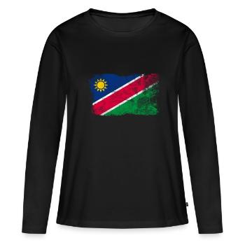 Namibia - Frauen Premium Bio Langarmshirt - Schwarz - Vorne - Julia (174cm)