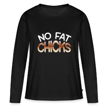 Pas de poussins gras - T-shirt manches longues Premium bio Femme - noir - Devant - Julia (174cm)