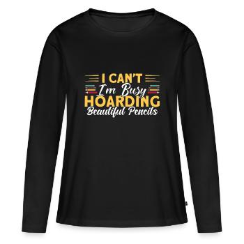 Sammeln Lustig Sammlung Geschenk - Frauen Premium Bio Langarmshirt - Schwarz - Vorne - Julia (174cm)