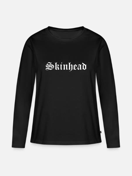 skinhead - Frauen Premium Bio Langarmshirt - Schwarz