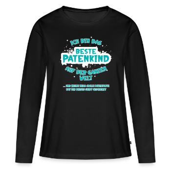 Das beste Patenkind der Welt mit cooler Tante - Frauen Premium Bio Langarmshirt - Schwarz - Vorne - Julia (174cm)