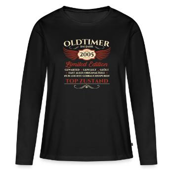 18. Geburtstag Mann Oldtimer April Jahrgang 2005 - Frauen Premium Bio Langarmshirt - Schwarz - Vorne - Julia (174cm)