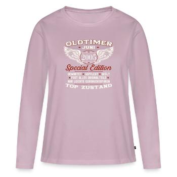 18. Geburtstag Mann Juni Jahrgang 2005 Oldtimer - Frauen Premium Bio Langarmshirt - Altrosa - Vorne - Julia (174cm)