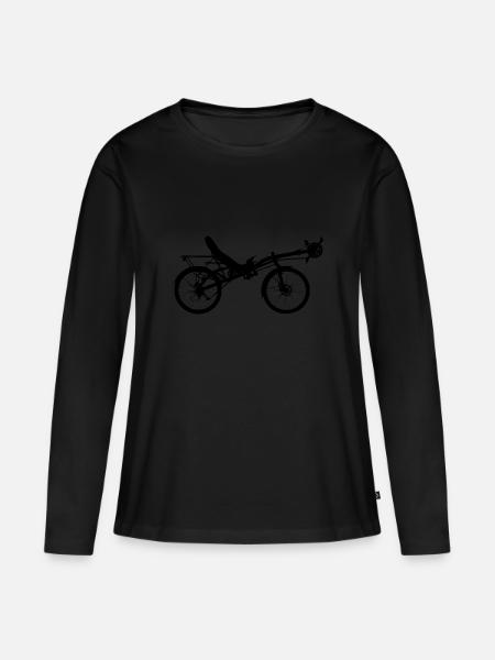 Liegerad Liegefahrrad Fahrrad - Frauen Premium Bio Langarmshirt - Schwarz