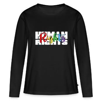 Human rights Rainbow for All - Women's Premium Organic Long Sleeve Shirt - black - Front - Julia (174cm)