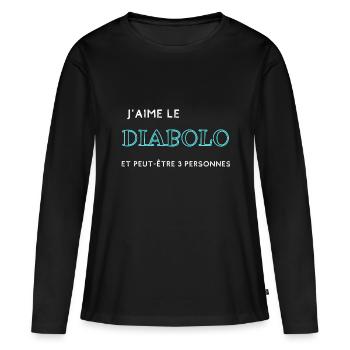 Cadeau humour diabolo cirque passion drôle - T-shirt manches longues Premium bio Femme - noir - Devant - Julia (174cm)