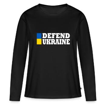 Defend ukraine - Women's Premium Organic Long Sleeve Shirt - black - Front - Julia (174cm)
