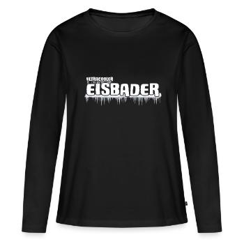 Eisbader cooler Winterschwimmer im Frost - Frauen Premium Bio Langarmshirt - Schwarz - Vorne - Julia (174cm)