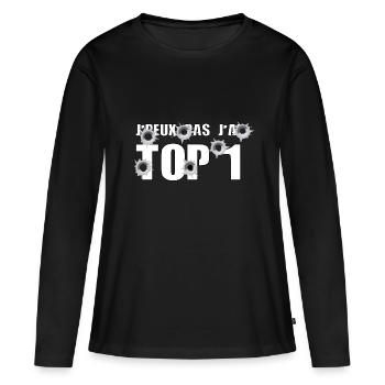 J’peux pas j’ai top 1 - T-shirt manches longues Premium bio Femme - noir - Devant - Julia (174cm)