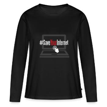 Save Your Internet - T-shirt manches longues Premium bio Femme - noir - Devant - Julia (174cm)