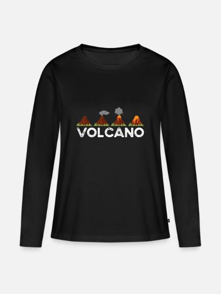 Vulkan - Frauen Premium Bio Langarmshirt - Schwarz
