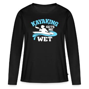 Faire du kayak Faire du kayak Faire du canoë - T-shirt manches longues Premium bio Femme - noir - Devant - Julia (174cm)