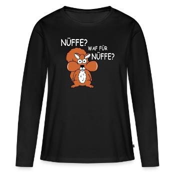 Nüffe - Frauen Premium Bio Langarmshirt - Schwarz - Vorne - Julia (174cm)