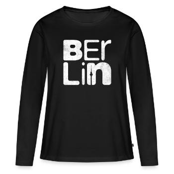 Berlin Souvenir Kreuzberg Capital Berlin - T-shirt manches longues Premium bio Femme - noir - Devant - Julia (174cm)