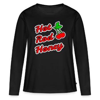 Miel Hot Rod - T-shirt manches longues Premium bio Femme - noir - Devant - Julia (174cm)