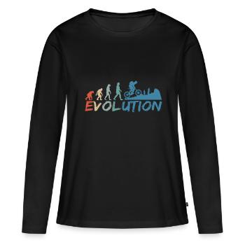 VTT VTT Papa Papa VTT Evolution Retro - T-shirt manches longues Premium bio Femme - noir - Devant - Julia (174cm)