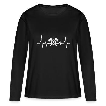Heartbeat Axe Throwing Target Hatchet Thrower - T-shirt manches longues Premium bio Femme - noir - Devant - Julia (174cm)