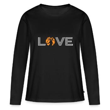 basketball "love-basketball" basketballspiel dunk - Frauen Premium Bio Langarmshirt - Schwarz - Vorne - Julia (174cm)