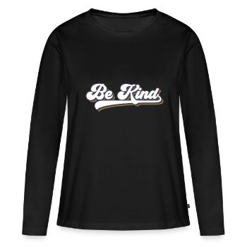 Soyez gentil LGBT Arc-en-ciel - T-shirt manches longues Premium bio Femme - noir - Devant - Julia (174cm)