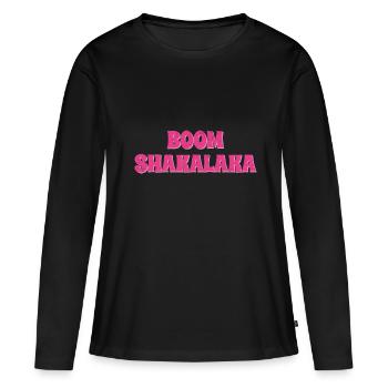 années quatre-vingt-dix - T-shirt manches longues Premium bio Femme - noir - Devant - Julia (174cm)