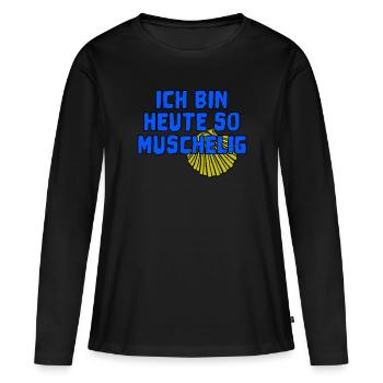 I am so mussel today - pilgrims' Way of St. James - Women's Premium Organic Long Sleeve Shirt - black - Front - Julia (174cm)