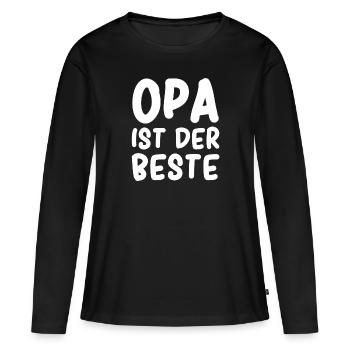 Opa ist der Beste - Frauen Premium Bio Langarmshirt - Schwarz - Vorne - Julia (174cm)
