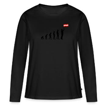 L'Autriche - T-shirt manches longues Premium bio Femme - noir - Devant - Julia (174cm)