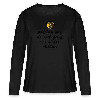 Chemise de Haut-Jacques de Saint-Jacques avec sort - T-shirt manches longues Premium bio Femme - noir - Devant - Julia (174cm)