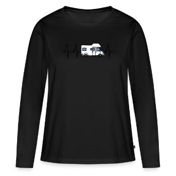 Passion caravan and camping gift - Women's Premium Organic Long Sleeve Shirt - black - Front - Julia (174cm)
