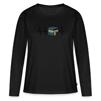Mekka Haddsch Islam Liebe - Frauen Premium Bio Langarmshirt - Schwarz - Vorne - Julia (174cm)