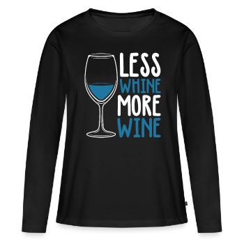 Weinglas Wein - Frauen Premium Bio Langarmshirt - Schwarz - Vorne - Julia (174cm)