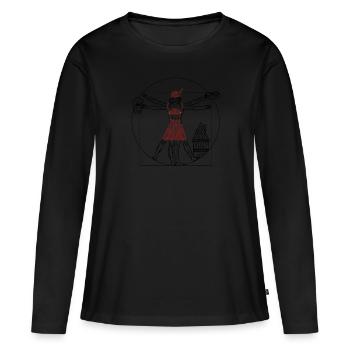 Beer Festival Art Lederhosen Shirt - Women's Premium Organic Long Sleeve Shirt - black - Front - Julia (174cm)
