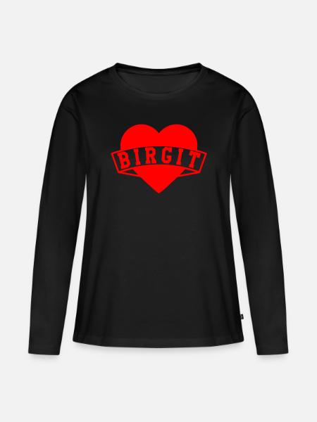 Birgit Herzen - Frauen Premium Bio Langarmshirt - Schwarz