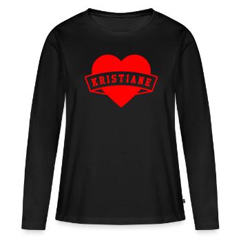 Kristiane Herzen - T-shirt manches longues Premium bio Femme - noir - Devant - Julia (174cm)