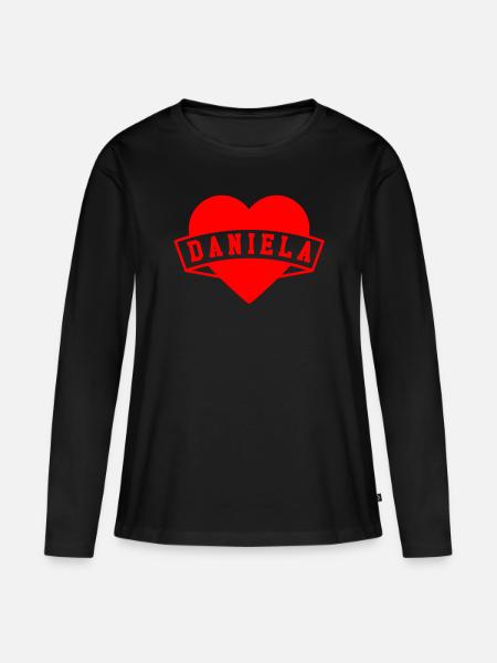 Daniela Herzen - Frauen Premium Bio Langarmshirt - Schwarz