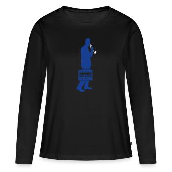 Collecteur de sons - T-shirt manches longues Premium bio Femme - noir - Devant - Julia (174cm)