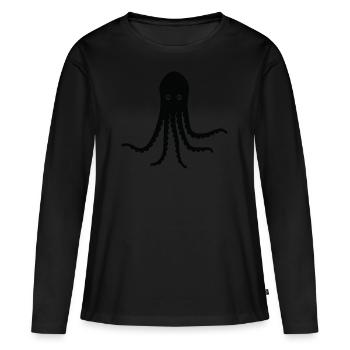 Poulpe poulpe tentacule cadeau - T-shirt manches longues Premium bio Femme - noir - Devant - Julia (174cm)
