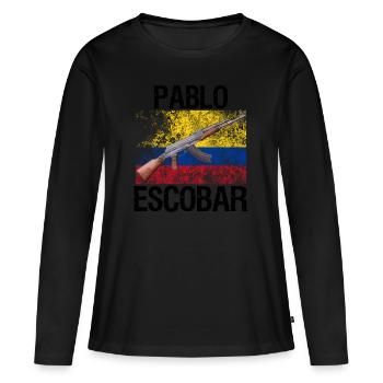 Pablo Escobar "Ak 47" - Frauen Premium Bio Langarmshirt - Schwarz - Vorne - Julia (174cm)